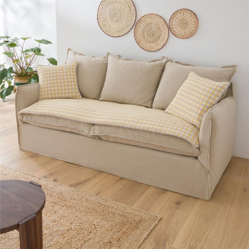 Στρώμα καναπέ από βαμβακερή γάζα με μικρά καρό 60x180 cm