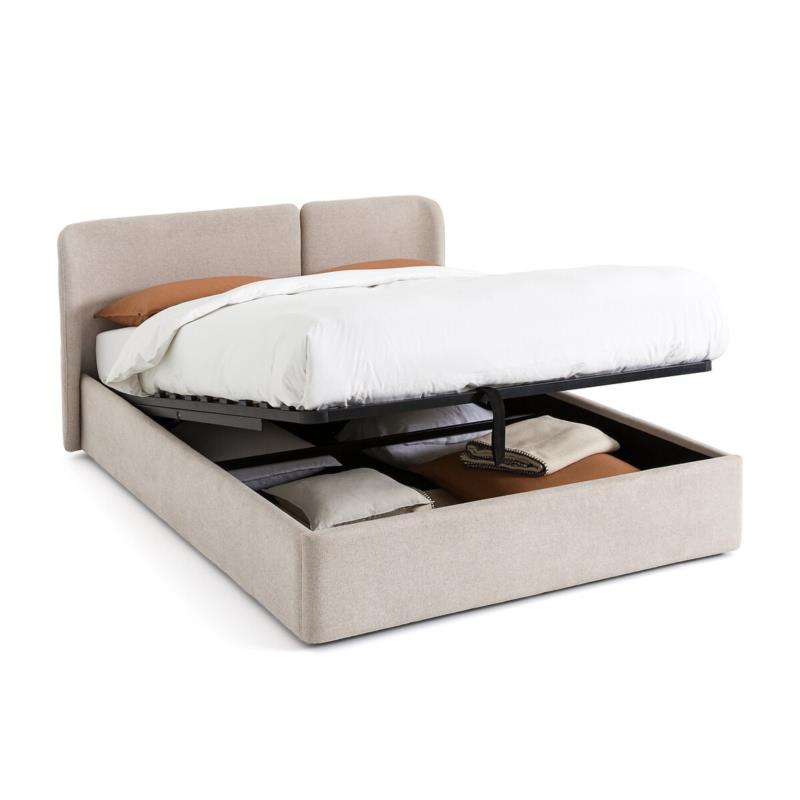 Κρεβάτι με αποθηκευτικό χώρο και ανακλινόμενο τελάρο με τάβλες Μ188xΠ212xΥ92cm