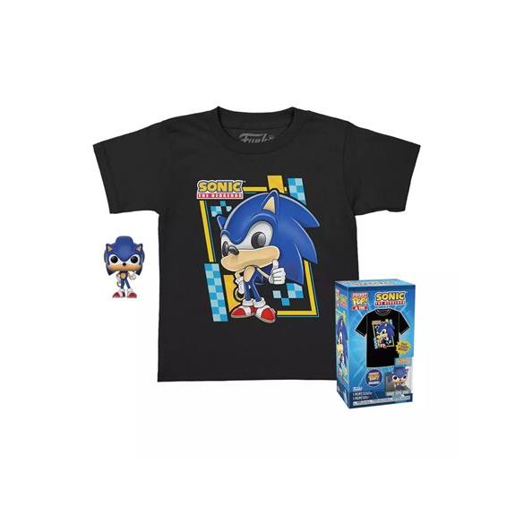 Funko Pocket Pop! Tee (Child): Sonic (Flocked) Vinyl Figure And T Shirt (XL) - 70392