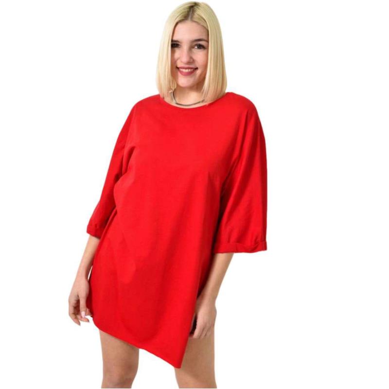 Μπλούζα oversized με ανοίγματα Κόκκινο 23579