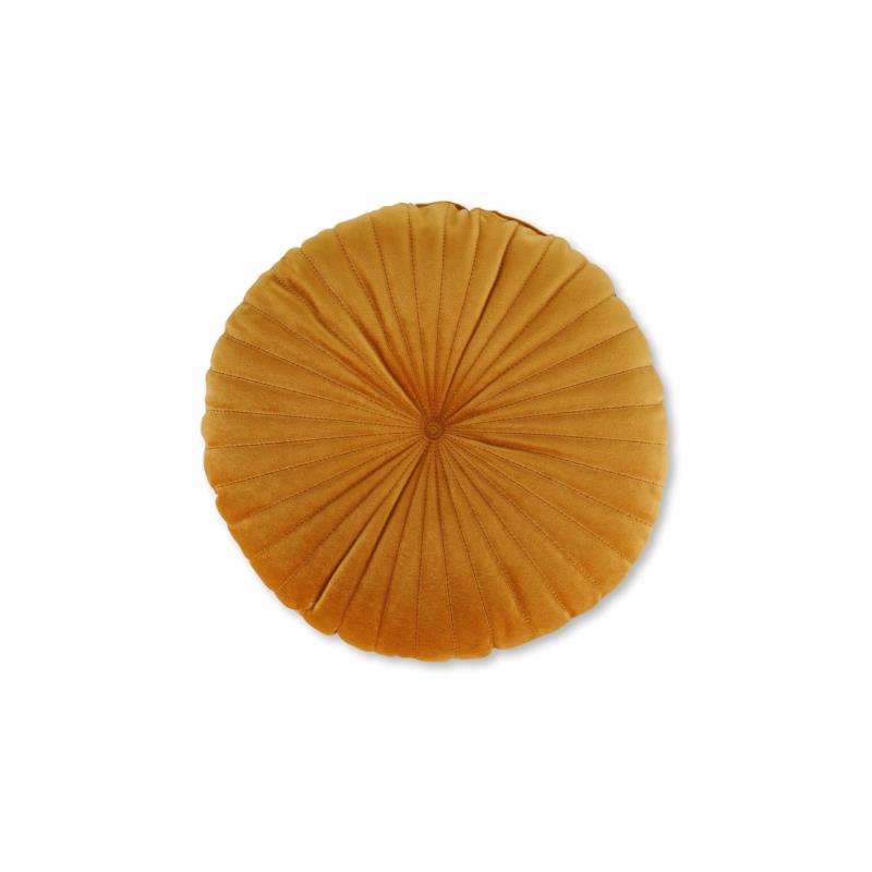 Coincasa διακοσμητικό στρογγυλό μαξιλάρι με βελούδινη υφή 40 cm - 007352463 Μουσταρδί
