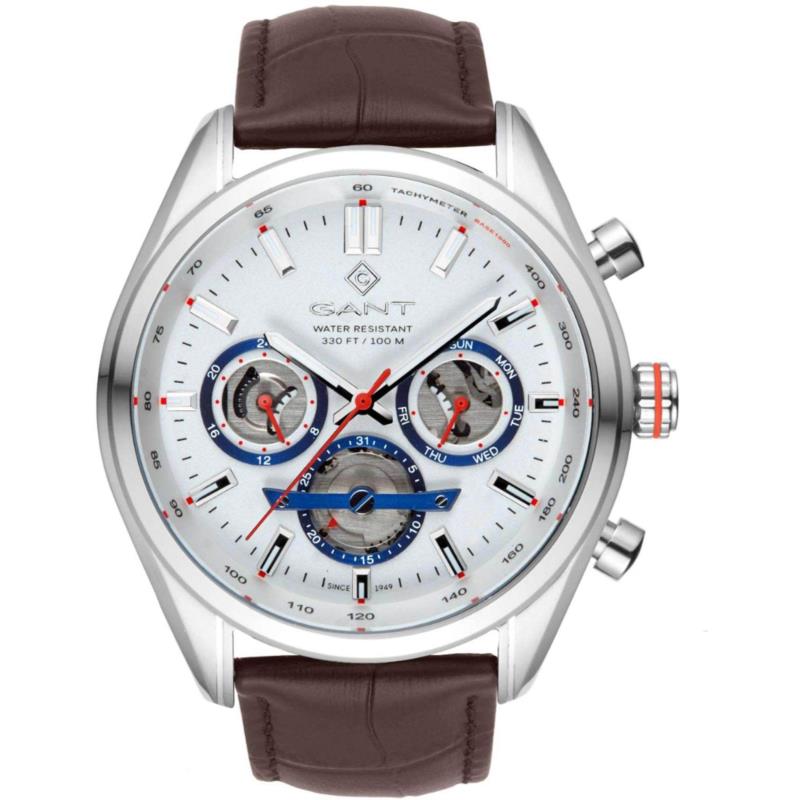 GANT Ridgefield III - G131102, Silver case with Brown Leather Strap