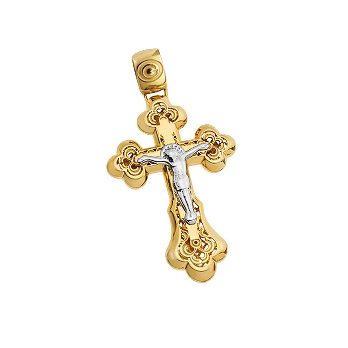 Ρώσικος σταυρός unisex σε χρυσό Κ14