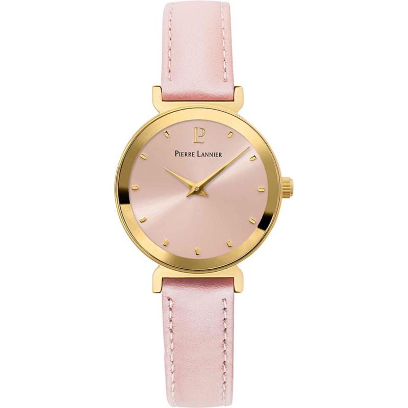 PIERRE LANNIER Pure - 035R555, Gold case with Pink Leather strap