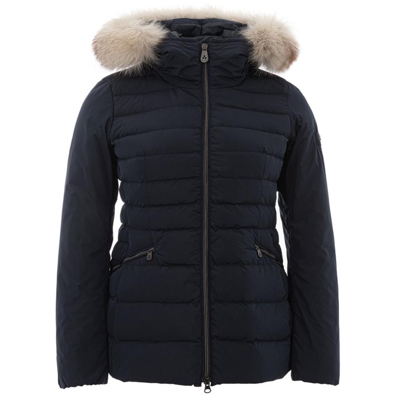 Peuterey Blue Quilted Jacket with Fur IT40