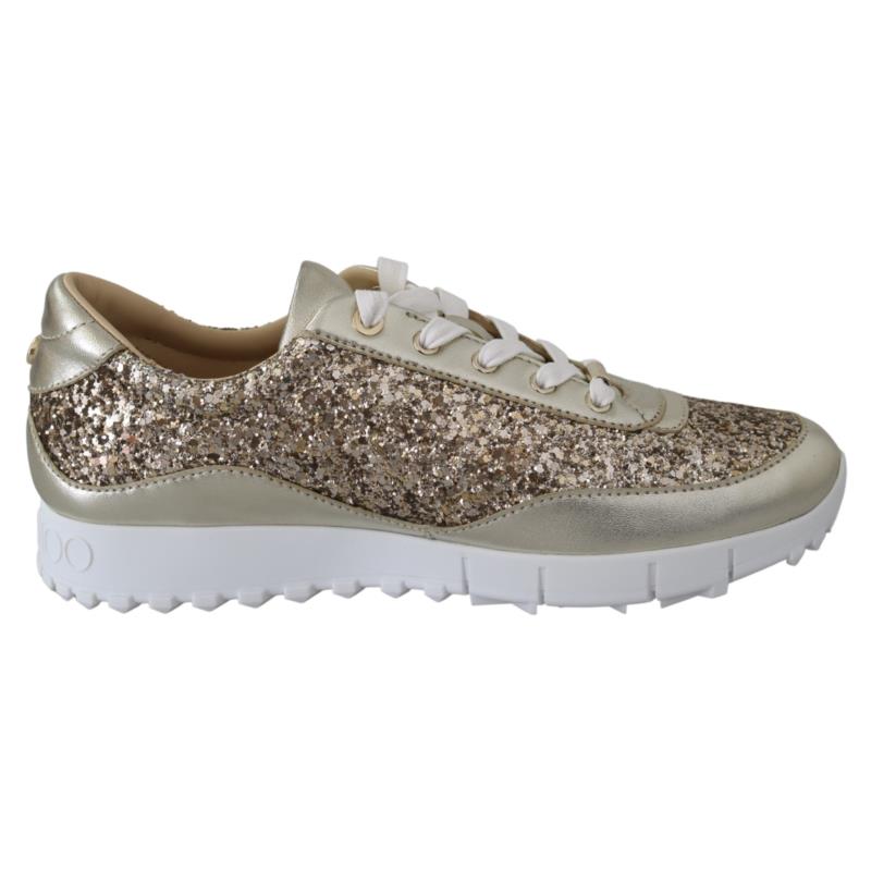 Jimmy Choo Gold Leather Antique Monza Sneakers EU35/US5