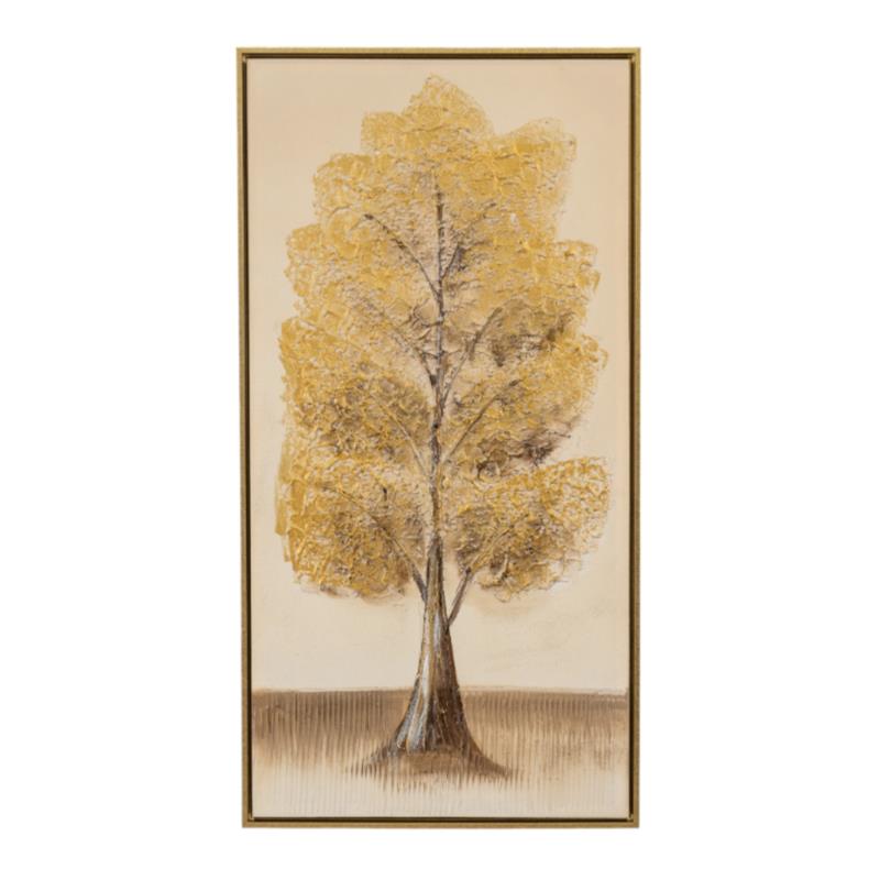 Zen Collection Πίνακας Ζωγραφικής σε Καμβά με Κορνίζα με Χρυσό Δέντρο 53x3.5x103cm 49485