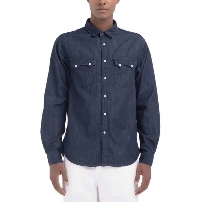 TWILL COTTON SHIRT MEN REPLAY