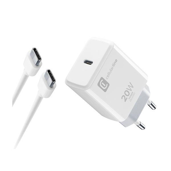 Cellular Line Fast Charge 20W Type-C Cable White Φορτιστής