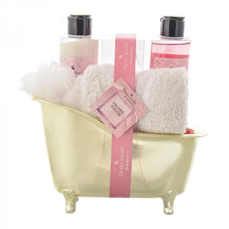 Velvet Touch Body Lotion 150ml, Shower Gel 150ml, Bath Salts 100gr, Mini Towel & Sponge