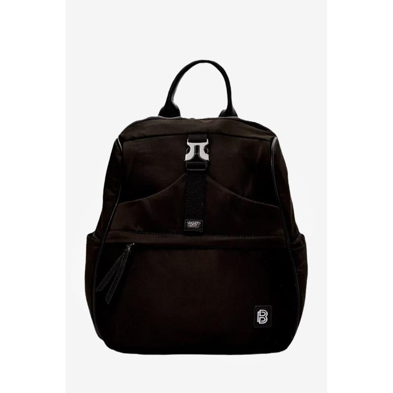 Backpack Μονόχρωμο με Kλιπς 022486 ΜΑΥΡΟ