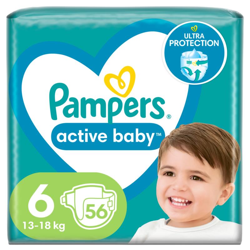 Πάνες Pampers Active Baby Μέγεθος 6 (13-18kg) (56τεμ)
