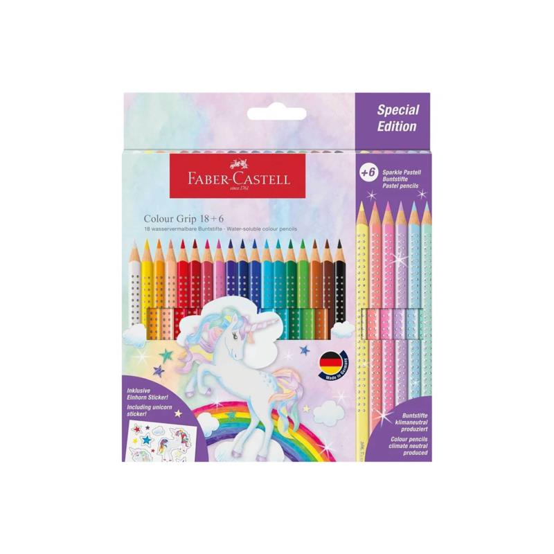 Faber-Castell ξυλομπογιές "Unicorn Colour Grip" 18+6 χρωμάτων - 077201543