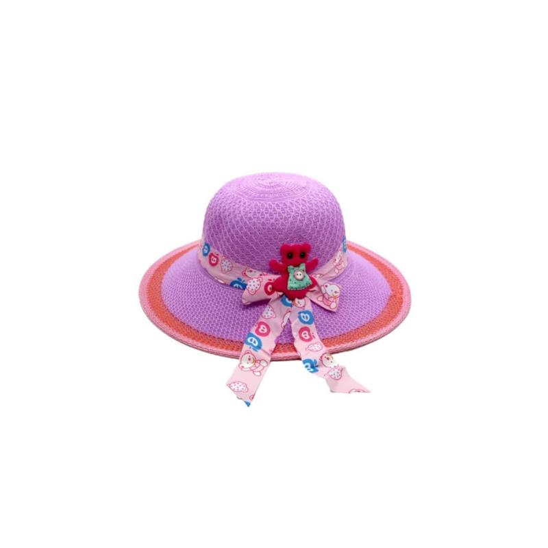 Παιδικό ψάθινο καπέλο - Purple (Μωβ)