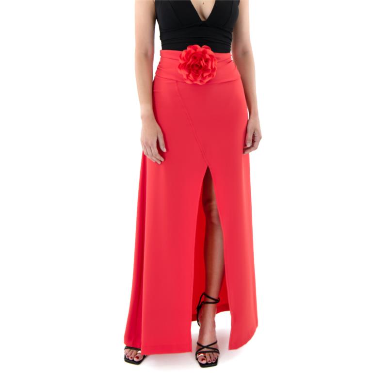 FLORAL HIGH WAIST SLIT MIDI SKIRT WOMEN C.MANOLO