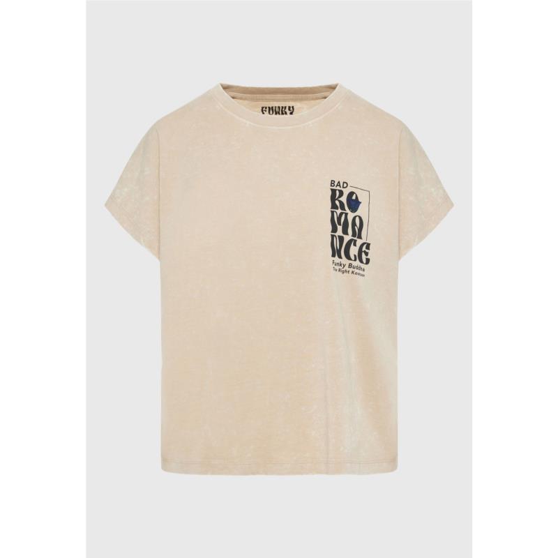 Loose fit t-shirt με vintage τύπωμα στην πλάτη