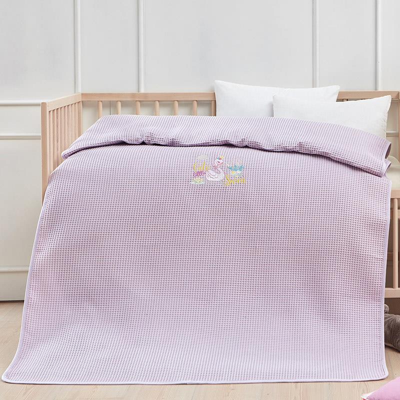 Κουβέρτα Πικέ Κούνιας Beauty Home 5305 Swan Lilac 100x150
