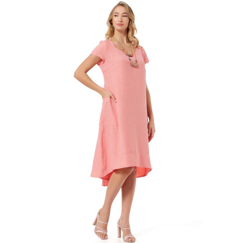ΚΟΡΑΛΙ OVERSIZED LINEN-LOOK ΜΙΝΤΙ ΦΟΡΕΜΑ ΜΕ ΤΣΕΠΕΣ