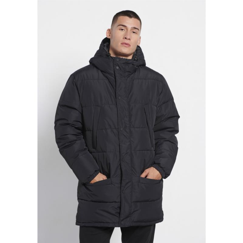 Ανδρικό puffer παρκά με κουκούλα