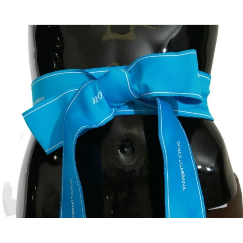 Dolce & Gabbana Blue Waist Ribbon Wide Bow Belt IT36