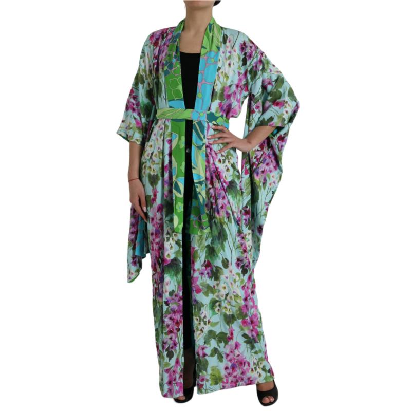 Dolce & Gabbana Elegant Floral Silk Bathrobe Jacket IT40