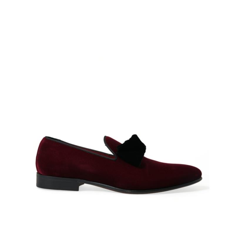 Dolce & Gabbana Burgundy Velvet Loafers - Elegance with a Twist EU42/US9
