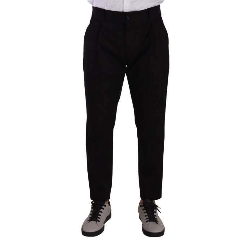 Dolce & Gabbana Black Cotton Stretch Chinos Trouser Jeans IT48