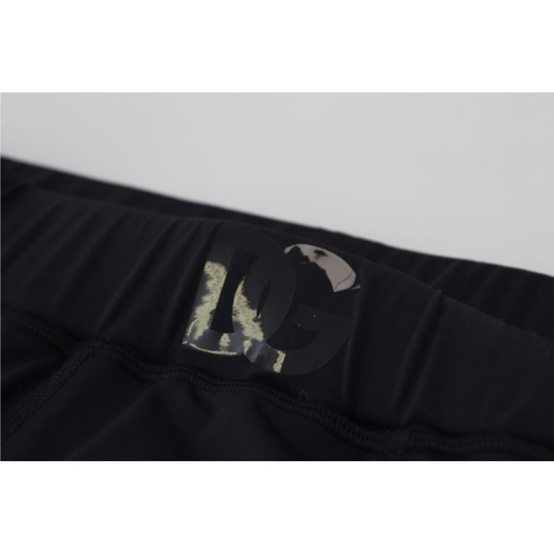 Dolce & Gabbana Black Nylon Slim Fit Stretch Pants IT48
