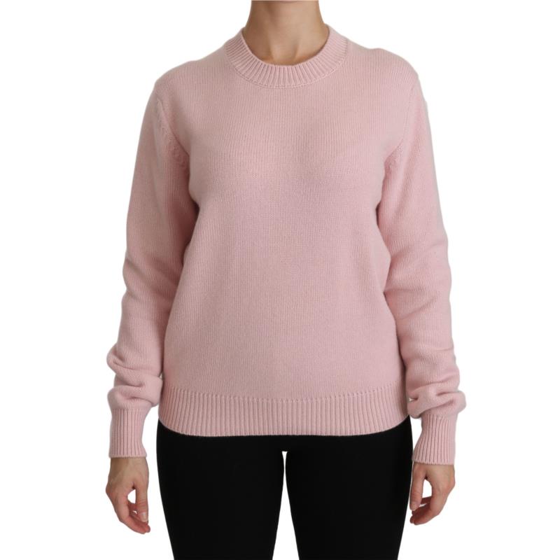 Dolce & Gabbana Pink Crew Neck Cashmere Pullover Sweater IT40
