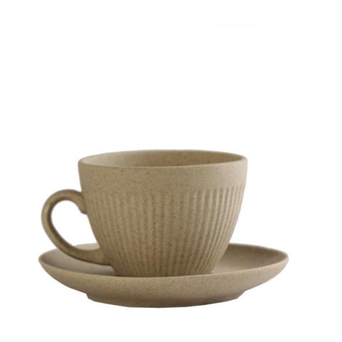 Φλυτζάνι Με Πιατάκι Cappuccino Χειροποίητο Stoneware Beige Mat Gobi ESPIEL 310ml-16x8,5εκ. OW2013K6 (Σετ 6 Τεμάχια) (Χρώμα: Μπεζ, Υλικό: Stoneware) - ESPIEL - OW2013K6