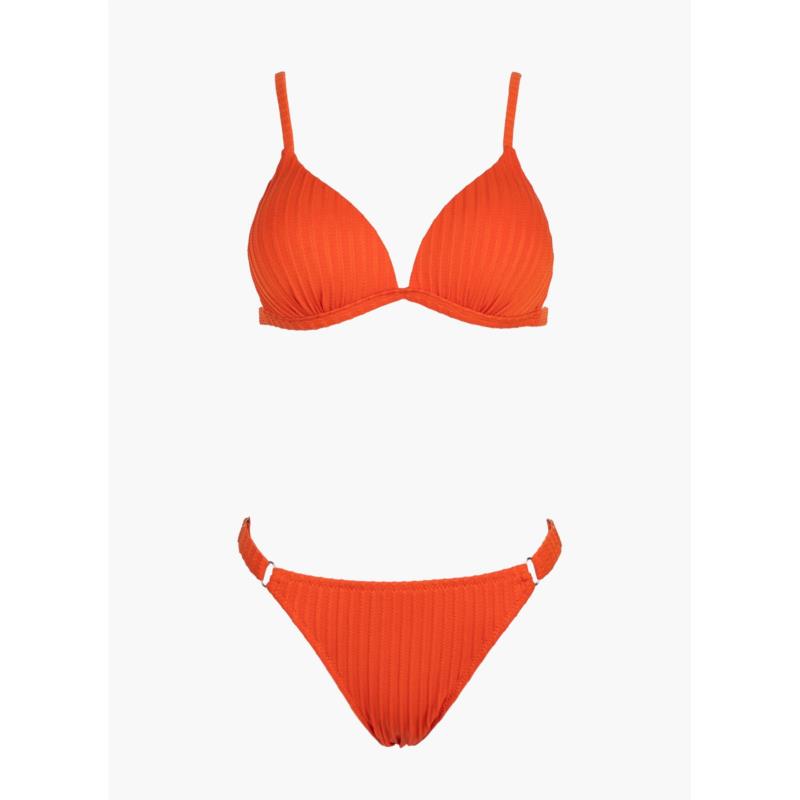Bikini set με ανάγλυφο σχέδιο - Πορτοκαλί