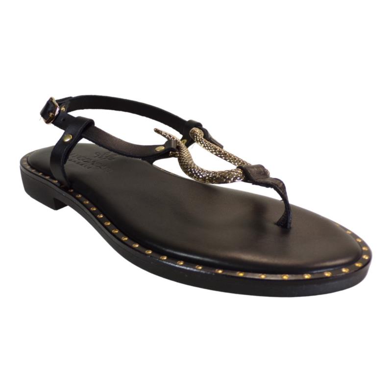 Myconian Greek Sandals Γυμαικεία Παπούτσια Πέδιλα 2282 Μαύρο