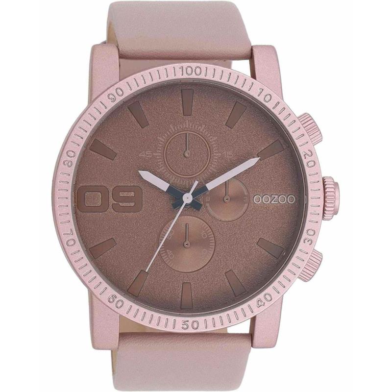 OOZOO Timepieces - C11218, Pink case with Pink Leather Strap