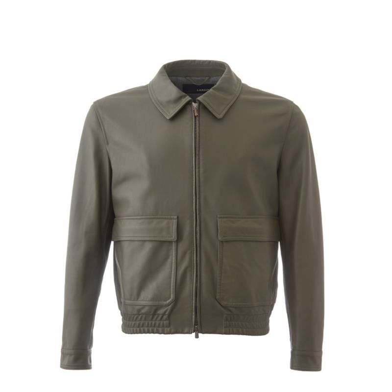 Lardini Green Leather Jacket IT50