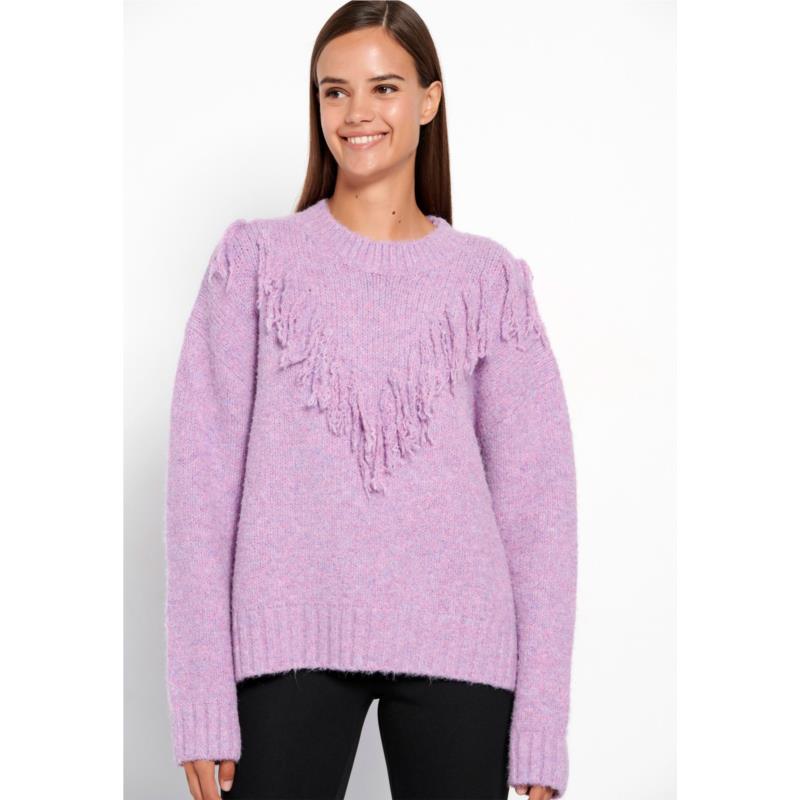 Oversized boho πλεκτή μπλούζα