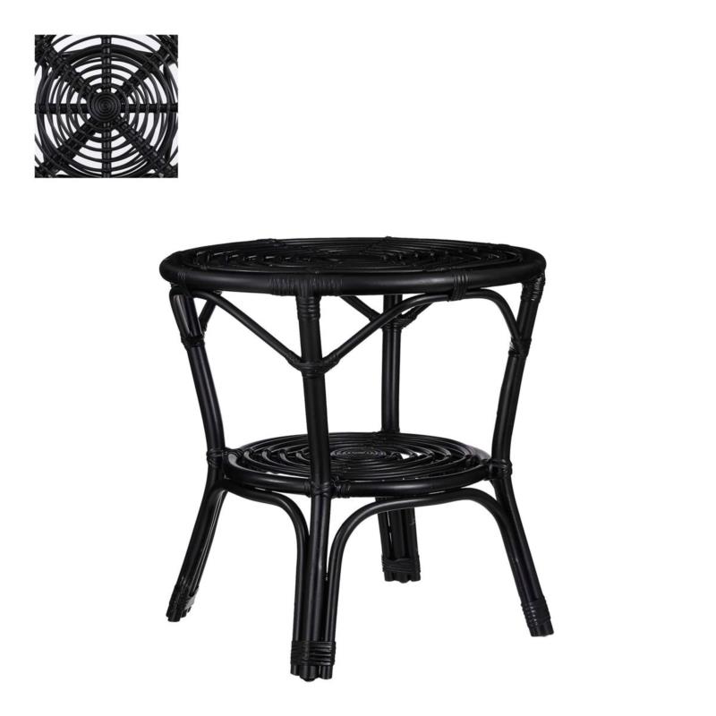 Τραπεζάκι Rattan Μαύρο 55x55x56εκ. Zambia MSA 20-27-123 (Χρώμα: Μαύρο, Υλικό: Ραττάν) - MSA DECORATION - 20-27-123