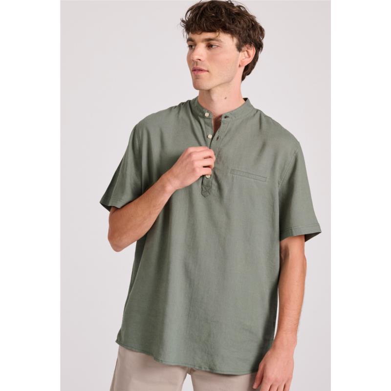 Relaxed fit linen blend ανδρική πουκαμίσα Garage 55