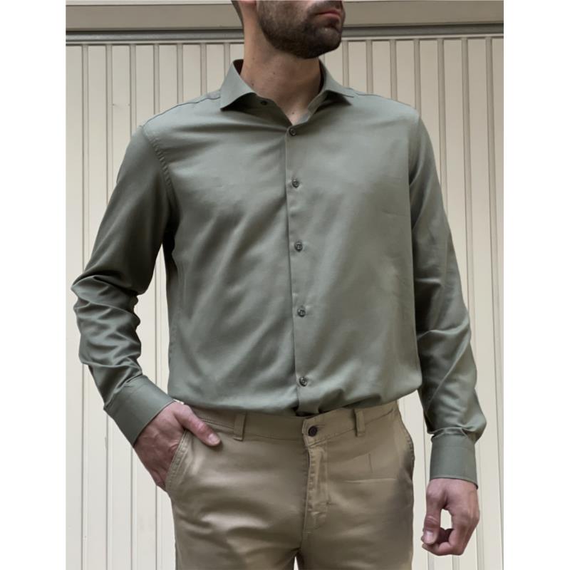 Ανδρικό χακί πουκάμισο Oxford Modern Fit 243015X