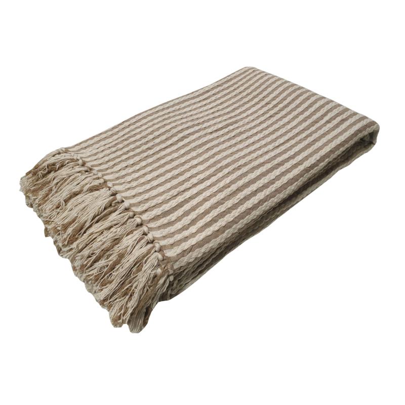 Ριχτάρι Υφαντό Polycotton Πολυθρόνας 180x180εκ. Natural-Beige Komvos Home 7012057-2 (Ύφασμα: 80% Cotton - 20% Polyester, Χρώμα: Μπεζ) - KOMVOS HOME - 7012057-2