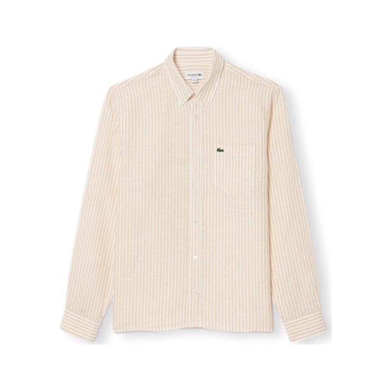 Πουκάμισο με μακριά μανίκια Lacoste Shirt CH6985 - Blanc/Beige
