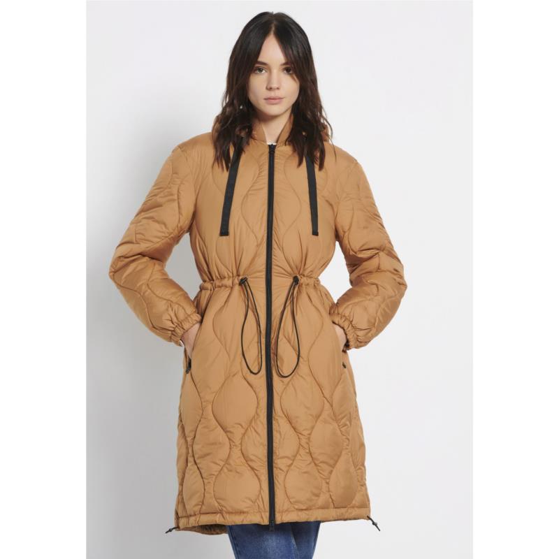 Relaxed fit puffer μπουφάν με αποσπώμενη κουκούλα