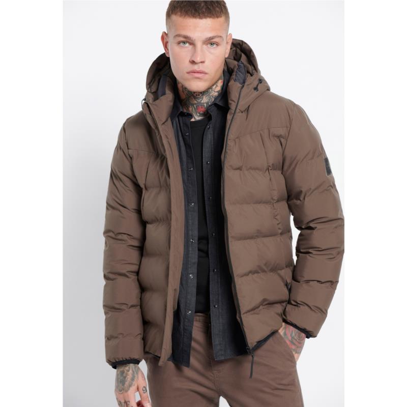 Ανδρικό puffer μπουφάν με κουκούλα