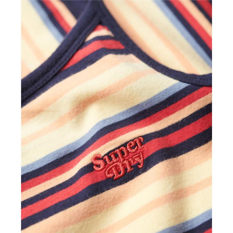 Superdry - ESSENTIAL CAMI TOP ΜΠΛΟΥΖΑ ΓΥΝΑΙΚΕΙΟ - SODA POP RED STRIPE
