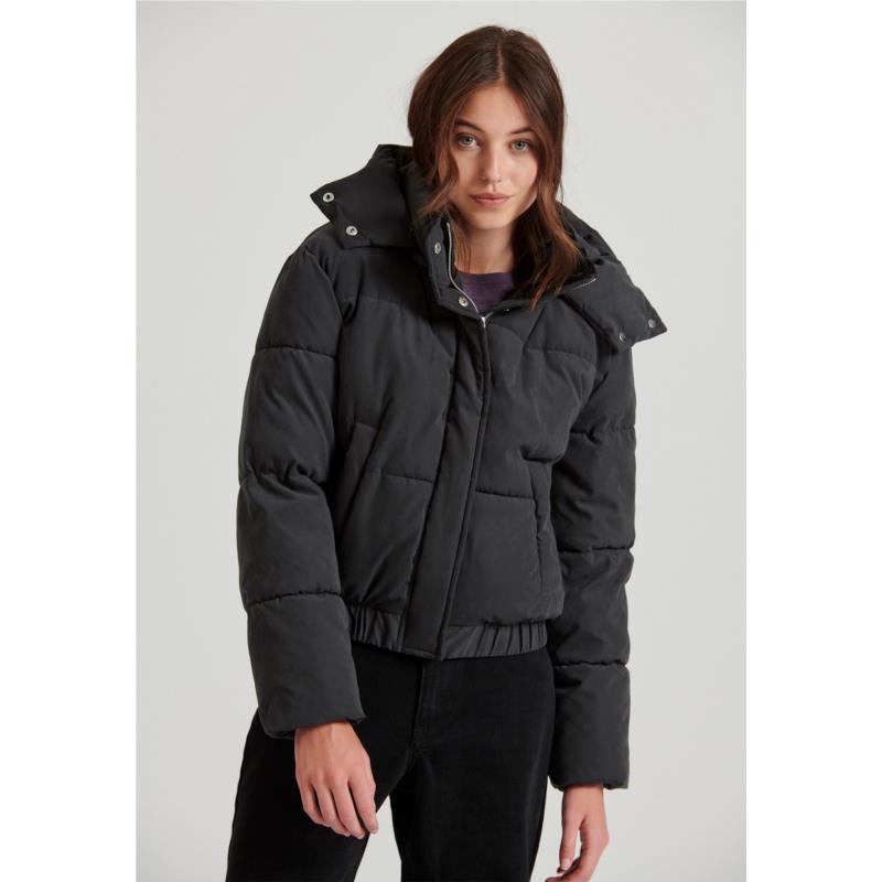 Puffer μπουφάν με αποσπώμενη κουκούλα