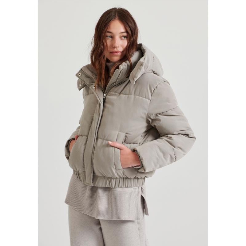 Puffer μπουφάν με αποσπώμενη κουκούλα