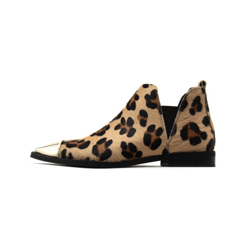 Μποτάκια/Low boots Riccianera PONY SKIN LEATHER ANIMAL PRINT ANKLE BOOTS WOMEN