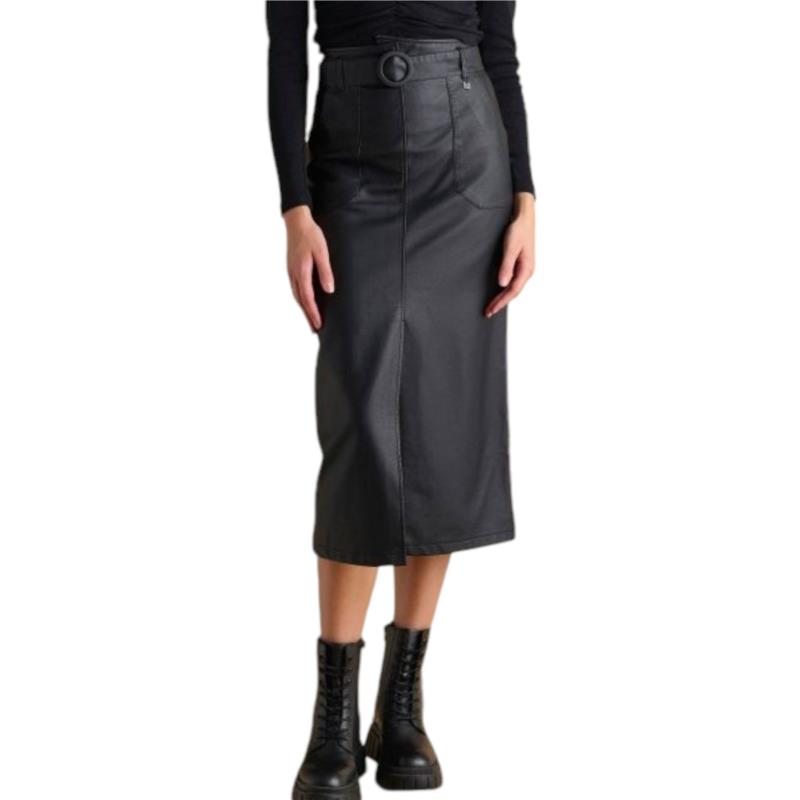 Φούστα Attrattivo Maxi Δερματίνη 9919506-BLACK Γυναικείο