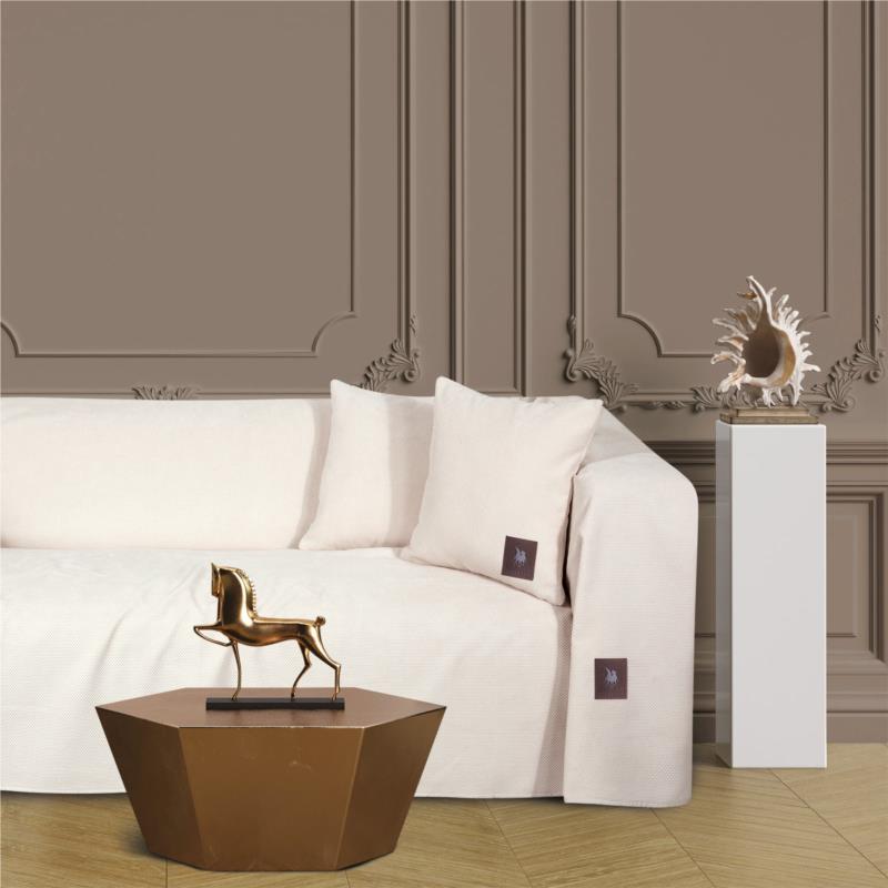Ριχτάρι Microchenille-Polar Fleece Τριθέσιος 180x300εκ. Premium 3922 Ιβουάρ Greenwich Polo Club (Χρώμα: Ιβουάρ, Ύφασμα: Microchenille - Fleece) - Greenwich Polo Club - 206183003922