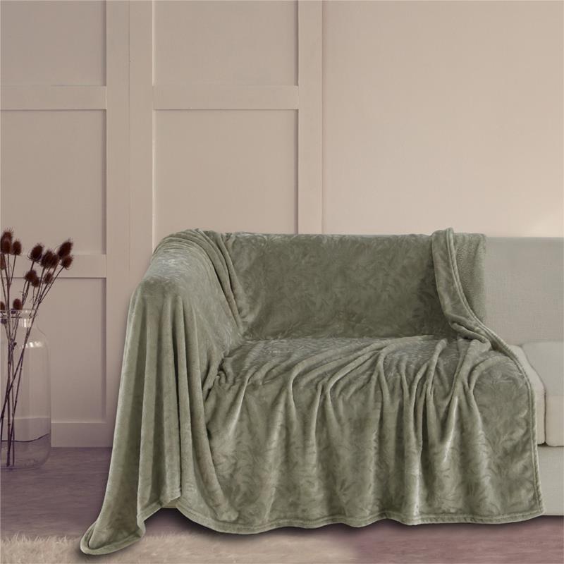 Ριχτάρι Διθέσιου 170X250 Melinen Flannel Aria Olive/Grey (170x250)