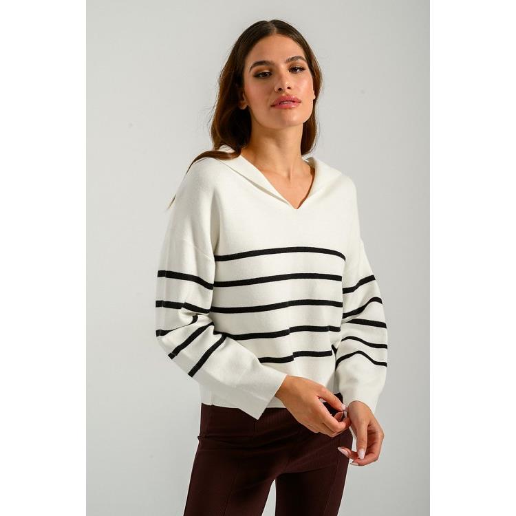 Ριγέ πλεκτό (OFFWHT/BLK)
